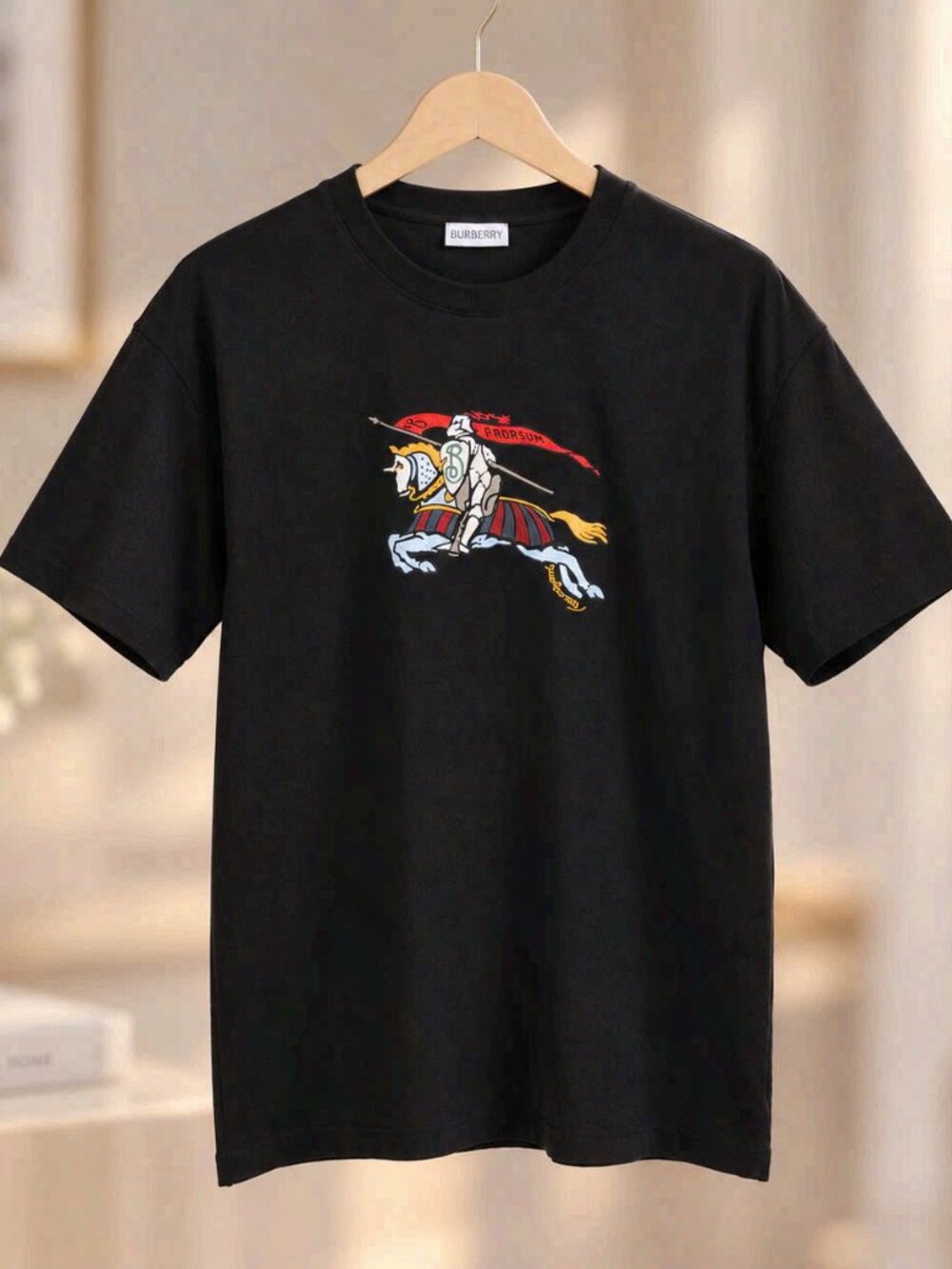 Burberry Equestrian Knight Logo T-Shirt Black